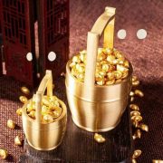 Bronze Creative Desktop Decoration Carved 'One Bucket Of Gold' Wealth Attracting Treasure Mini Water Bucket Custom Metal Craft - Image 2