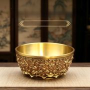 Bronze Good Luck Money Basin Home Decoration Copperware Artistic Craft Money Box Ornamental Item For Wealth Attraction