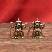 Retro Bronze Magic Frog Miniature Figurine Creative Wizard Frog Collectible Desktop Decorative Item Small Ornament