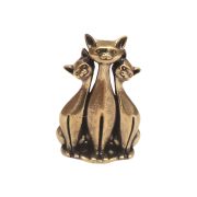 Solid Brass Cat Figurine Artisanal Home Living Room Entrance Office Desktop Tea Pet Elegant Display Ornament - Image 5
