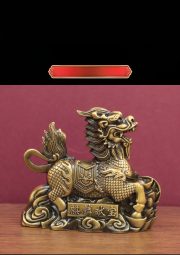 Large Size Antique Bronze麒麟 Home Decorations Entrance Hall Ornament Couple Welcoming Wealth And Treasure For New House - Image 7