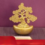 New Chinese Style Home Decoration Wealth Attraction Tree Copper Tree Money Plant Ornament Lucky Pot Gift
