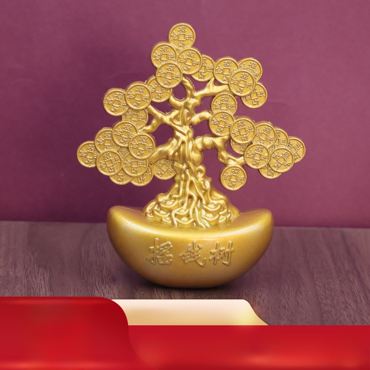 LA-1009269539064_img0-1 New Chinese Style Home Decoration Wealth Attraction Tree Copper Tree Money Plant Ornament Lucky Pot Gift - Image 1
