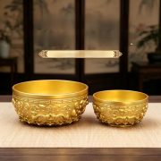 Gilded New Year's Fortune Bowl Home Living Room Decorative Ornaments Art Crafts Opening Gifts Wealth Gathering Bowl