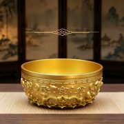 Gilded New Year's Fortune Bowl Home Living Room Decorative Ornaments Art Crafts Opening Gifts Wealth Gathering Bowl - Image 2