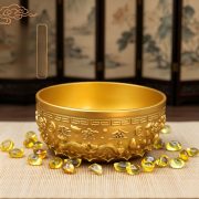 Gilded New Year's Fortune Bowl Home Living Room Decorative Ornaments Art Crafts Opening Gifts Wealth Gathering Bowl - Image 3