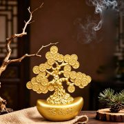 New Office Desktop Decoration Wealth Attraction Money Tree Ornament One锭Rich Fortune Treasure Coin Wholesale