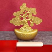 New Arrival Sand Gold Color Wealth Attraction Money Tree Office Desktop Decoration Ornaments One Piece Rich Treasure Ornament
