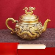Chinese Style Bronze Dragon And Phoenix Tea Set High End Retro Gongfu Teapot Cup Tray Gift Decoration Wholesale