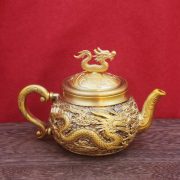 Chinese Style Bronze Dragon And Phoenix Tea Set High End Retro Gongfu Teapot Cup Tray Gift Decoration Wholesale - Image 2