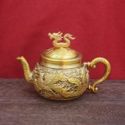 Chinese Style Bronze Dragon And Phoenix Tea Set High End Retro Gongfu Teapot Cup Tray Gift Decoration Wholesale - Image 3