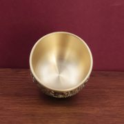 Bronze Relief Mountain Water Cup Vintage Scenic Cup Figurine Offering To Wealth God Buddha Water Cup Ornament Custom Metal Craft - Image 3