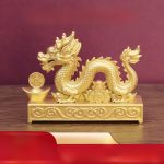 Golden Five-Clawed Dragon Ornaments Wealth Attraction Home Decorations Living Room Bedroom Entrance Wealth Stabilizing Decor