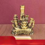 Bamboo Decorative Ornaments for Living Room Office Desk Decoration Climbing Fortune Coins Festival Custom Metal Craft Gift