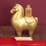 Alloy Tang Horse Wealth Rotation Home Office Decorations Ornaments Quick Rich Handheld Item Custom Metal Craft