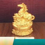 2026 Year Of The Horse Wealth Attracting Gold Plated Office TV Cabinet Decorative Ornaments New Store Opening Showpieces
