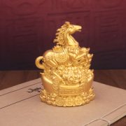 2026 Year Of The Horse Wealth Attracting Gold Plated Office TV Cabinet Decorative Ornaments New Store Opening Showpieces - Image 3