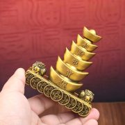 Retro Wealth Attraction Treasure Chest Rotating Figurine Entrance Cashier Desktop Decoration Lucky Charm Prosperity Tower Ornament - Image 3