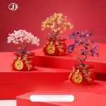 Natural Crystal Wealth Tree Home Living Room Entrance Money Bag Decoration Crystal Attraction Creative Display Figurine