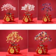 Natural Crystal Wealth Tree Home Living Room Entrance Money Bag Decoration Crystal Attraction Creative Display Figurine - Image 3