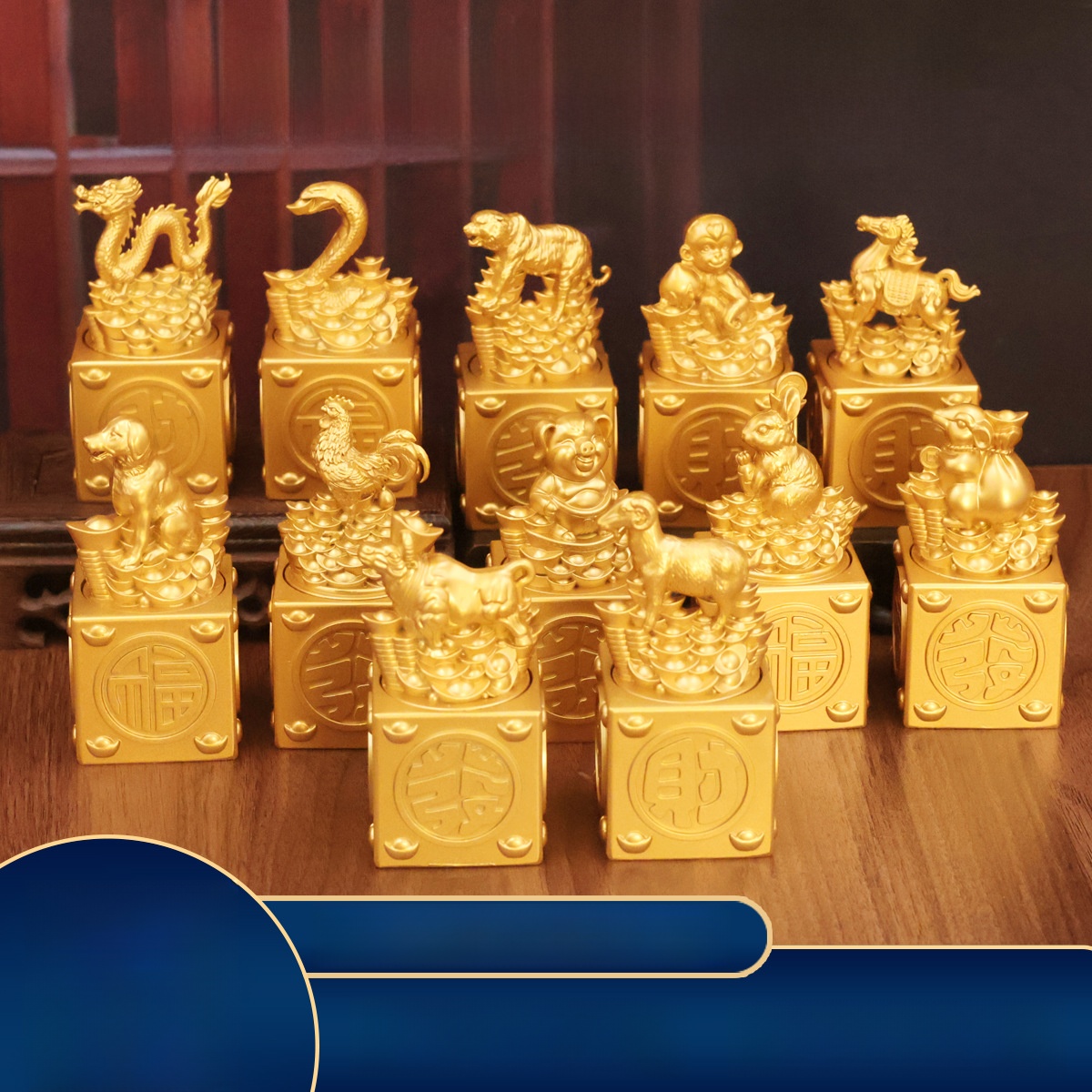 LA-1017302247128_img0 2026 New Sand Gold Jade Seal Zodiac Animal Rotating Ornaments Home Decorations Opening Business Gifts Lucky Wealth Attraction - Image 1