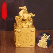 2026 New Sand Gold Jade Seal Zodiac Animal Rotating Ornaments Home Decorations Opening Business Gifts Lucky Wealth Attraction - Image 3
