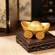 Rolling Wheel Golden Yuanbao Fortune Wagon Copper Coin Display Piece Living Room Shop Opening Gift Moving Decoration Craft - Image 4