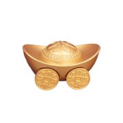 Rolling Wheel Golden Yuanbao Fortune Wagon Copper Coin Display Piece Living Room Shop Opening Gift Moving Decoration Craft - Image 5