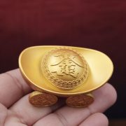 Shajin Wealth Rolling Yuanbao Car Ornaments Gold Custom Metal Craft Carriage Wealth Attraction Decorative Artwork - Image 2