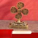 Prosperity Windmill Decorative Ornaments Home Decoration Wealth Attraction Mini Fan Fortune Gift Handmade Metal Craft