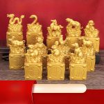 2026 Zodiac Animal Seal Stamp Rotating Ornaments for Living Room Office Opening Gifts Decorative Pieces Business Shop