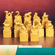 Sand Gold Zodiac Animal Carving Wealth Attraction Ornament Smooth Sailing Fortune Teller Figurine Custom Metal Craft