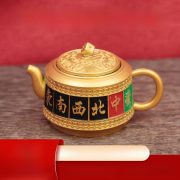 Colorful Rotating Tea Pot 2026 Wealthy Plaything Chinese Style For Mahjong Playing Custom Metal Craft Ornament Gift Display