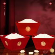Traditional Chinese Wedding Decorations Red Double Happiness Character Old Style Rice Bag Groom And Bride Tabletop Ornaments