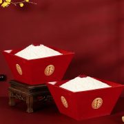 Traditional Chinese Wedding Decorations Red Double Happiness Character Old Style Rice Bag Groom And Bride Tabletop Ornaments - Image 3