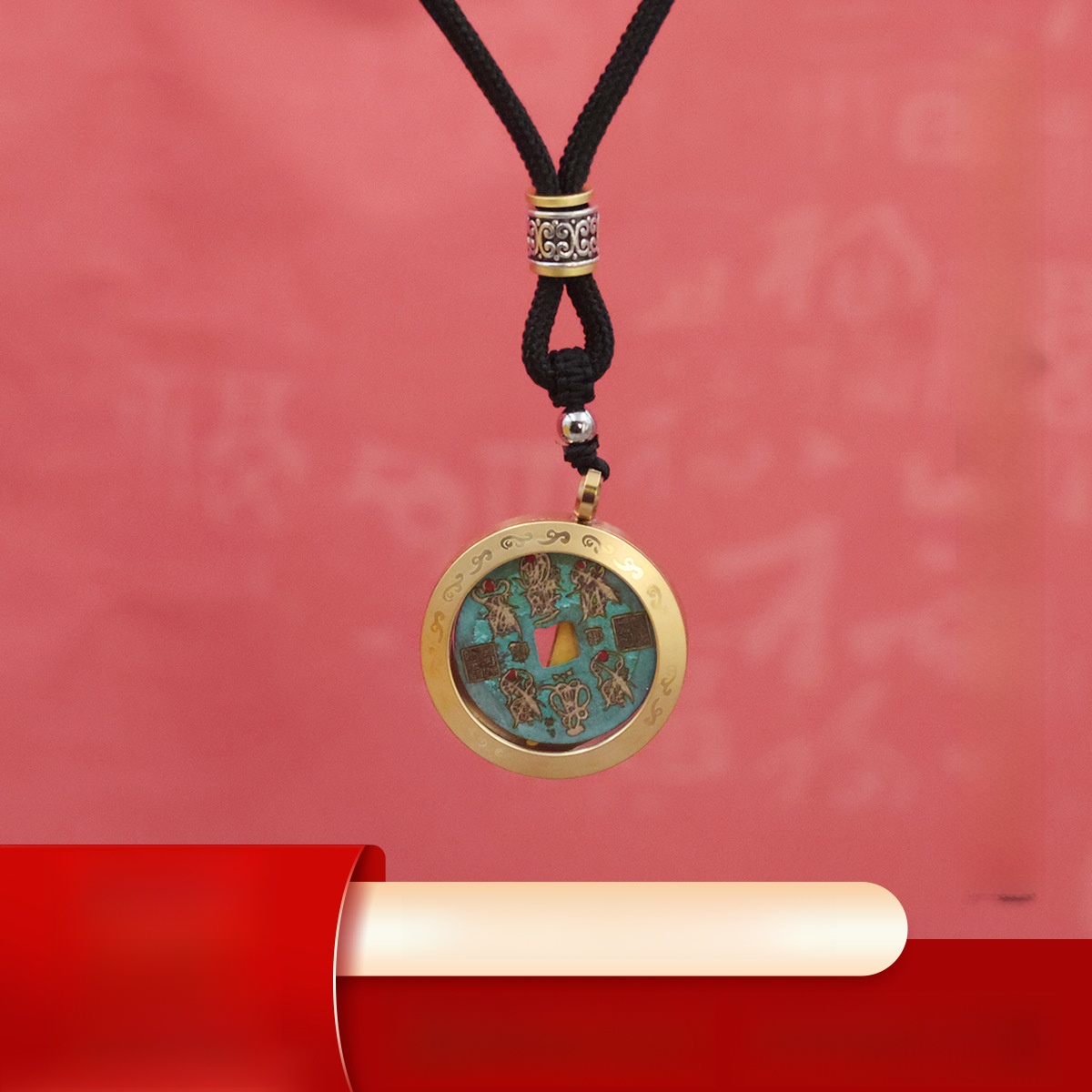LA-1025735571011_img0-1 Tibetan Silver Ghost Money Pendant Necklace Bag Keychain Charm Black Sand Gold Dust Red Soil Custom Metal Craft Ornament - Image 1