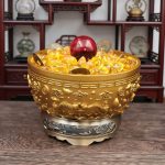 Hot Selling Sand Gold聚宝盆 Home Living Room Decoration Craftwork Opening Gift Mountain Water Landscape Wealth Attracting Ornament