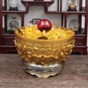 Hot Selling Sand Gold聚宝盆 Home Living Room Decoration Craftwork Opening Gift Mountain Water Landscape Wealth Attracting Ornament