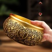 Solid Copper Wealth Bowl Home Decoration Opening Ceremony Gift Real Copper Inlay Fortune Bowl Ornamental Metal Craft - Image 2