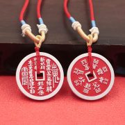 Tibetan Silver Ghost Money Pendant Necklace Bag Keychain Charm Black Sand Gold Dust Bronze Mountain Ghost Coin Drop - Image 3