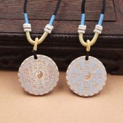 New Style描金山鬼 Money Pendant Necklace Round Tag Unisex Traditional Chinese Style Necklace Gift Custom Metal Craft Ornament - Image 2