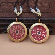 Protective Shell Thickened Car Pendant Ancient Chinese Cashew Nut Shape Realgar Stone Five Emperor Coins Hanging Ornament For Automobile