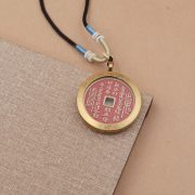 Protective Shell Thickened Car Pendant Ancient Chinese Cashew Nut Shape Realgar Stone Five Emperor Coins Hanging Ornament For Automobile - Image 4