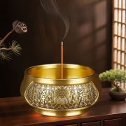 Lotus Design Brass Incense burner God Respecting Pure Copper Incense Stand Home Decorative Items Set Good Luck Symbol - Image 4