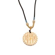 Fashionable Long Pendant Necklace for Women with Gold-Plated Foot Silver 999 Round Disc Lucky Phrase Hundred Blessings - Image 5