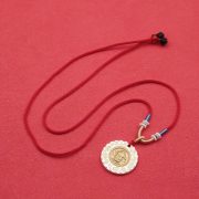 Vintage Silver Mountain Spirit Coin Pendant Necklace Traditional Chinese Style Vermilion Coin Lucky Lock Ornament - Image 4