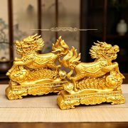 Creative Home Decor Wealth Attracting Lucky麒麟如意 Ornament for Living Room Office Shop Desktop Decorative Metal Craft