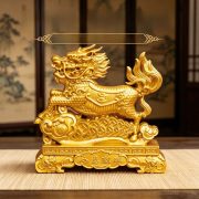 Creative Home Decor Wealth Attracting Lucky麒麟如意 Ornament for Living Room Office Shop Desktop Decorative Metal Craft - Image 2