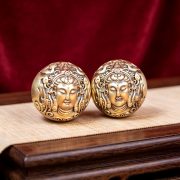 New Solid Brass Buddha Hand Sculpture Deep Carving Craftwork Peaceful Knot Creative Gift Ornamental Piece for Home Decor - Image 3