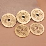 Large Thick Bronze Coin Treasure House Stabilizer Antique Style Kangxi Shunzhi Doorstone Threshold Pressing Special Use